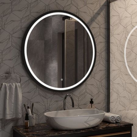 Зеркало Continent Style Black ЗЛП2254 80х80 подвесное