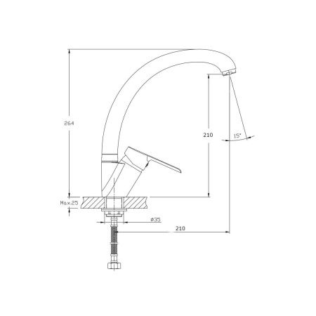 Смеситель для кухни Rush Victoria VI7135-22 на мойку хром