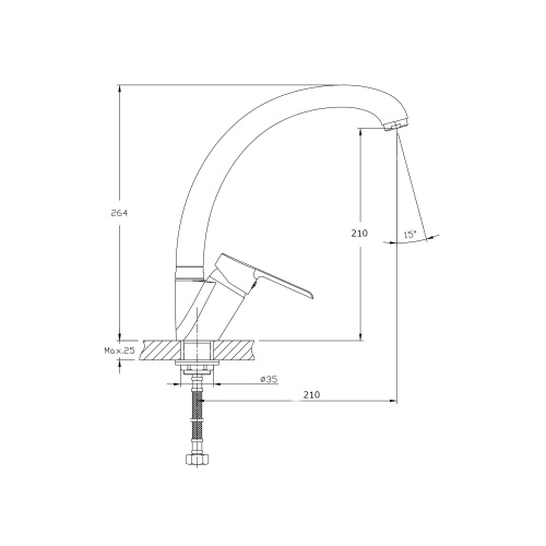 Смеситель для кухни Rush Victoria VI7135-22 на мойку хром - фото 2