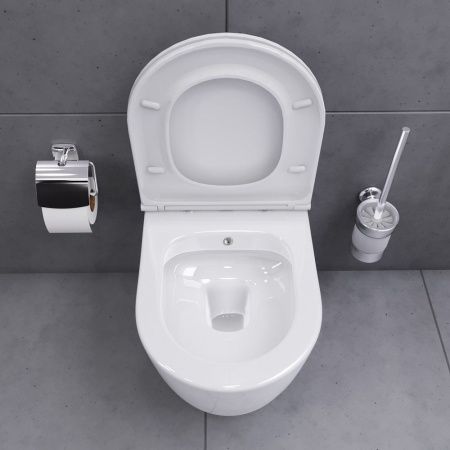 Унитаз подвесной Damixa Sirius DX86C1800SC белый с сиденьем микролифт безободковый каскадный смыв