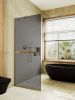 Душевая перегородка Maybah Glass MGD-717-3у 120х195 стекло тонированное профиль золото