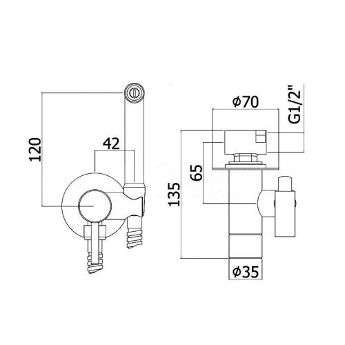 Гигиенический душ со смесителем Webert Pegaso PE870303560 черный - фото 3