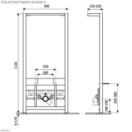 Инсталляция для биде KK POL Base ZPO/706/0/K