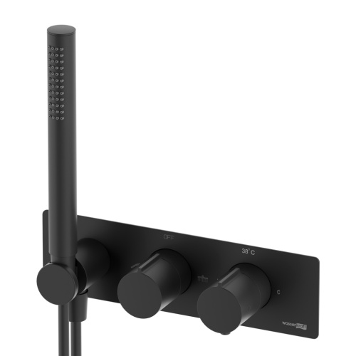 Смеситель для душа WasserKRAFT Elbe 7400 7488 Thermo встраиваемый черный - фото 3