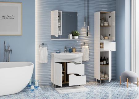 Зеркало-шкаф Onika Веронэлла 207521 70х70 подвесной цвет белый