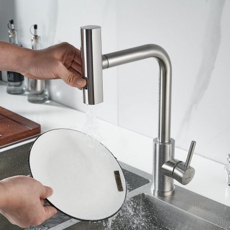 Смеситель для кухни Shevanik S263L на мойку сатин