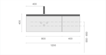 Тумба под раковину Armadi Art Quatro 790-M2-120-A-A-LED 120х50 подвесная цвет серый