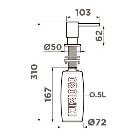 Дозатор Omoikiri OM-08-GM 4995086