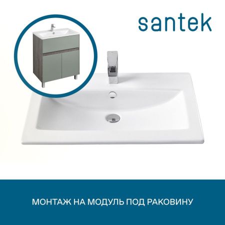 Раковина из сантехнического фарфора Santek Элина WH501619 80х50 накладная цвет белый