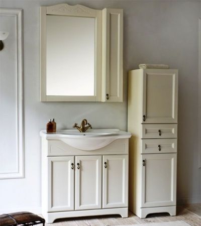 Зеркало-шкаф Orange Классик F7-85ZS3 90х100 подвесной цвет белый