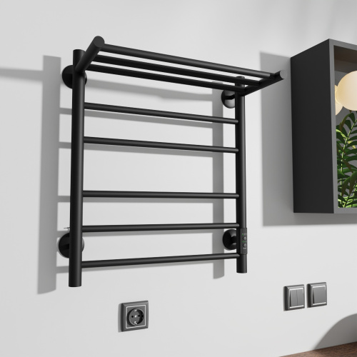 Полотенцесушитель Маргроид Вид 10 10-6050-1051-9005R 53х60 электрический черный матовый - фото 2