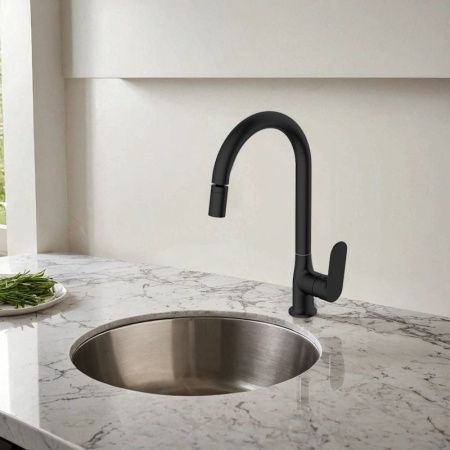 Смеситель для кухни Voda Shore Black SHR519BAR на мойку черный