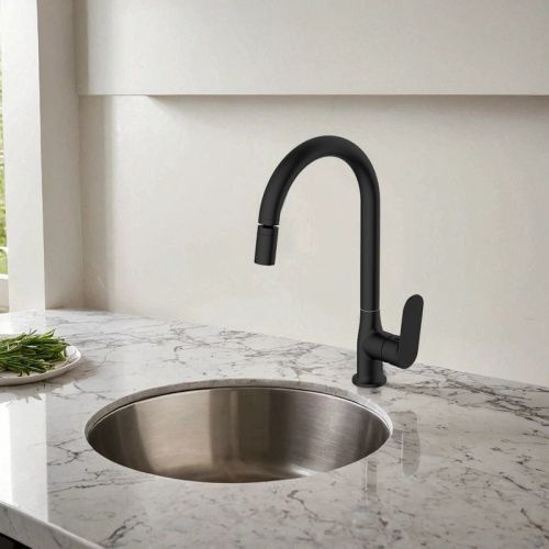 Смеситель для кухни Voda Shore Black SHR519BAR на мойку черный - фото 5