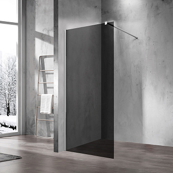 Душевая перегородка Vincea Walk in VSW-1H900CG 90х200 стекло тонированное профиль хром глянцевый