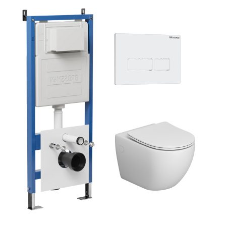 Инсталляция + кнопка смыва + унитаз Grossman Pragma 97.4411S.03.000