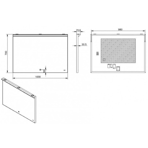 Зеркало в ванную Esbano ESMI2597KD 100х70 - фото 2