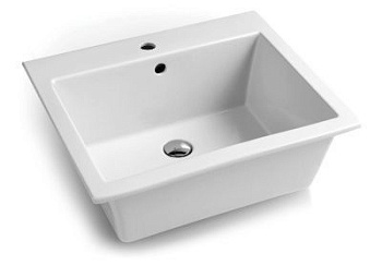 Раковина керамическая White Ceramic Постирочные раковины W0135F01 60х51 встраиваемая цвет белый глянцевый