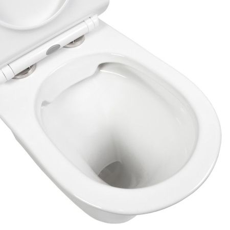 Унитаз напольный с бачком Bond Oval F06-00 белый с сиденьем безободковый душевой смыв