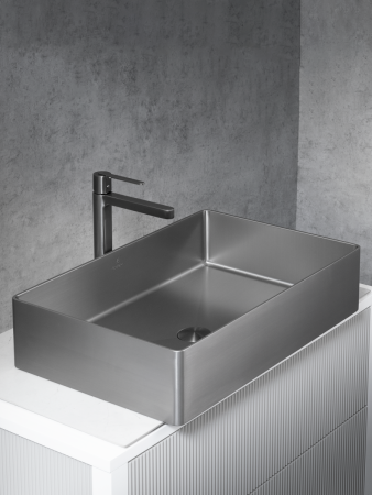 Раковина из нержавеющей стали AltroBagno Solido AltroBagnoSolido001022MtGr 60х40 накладная цвет оружейная сталь