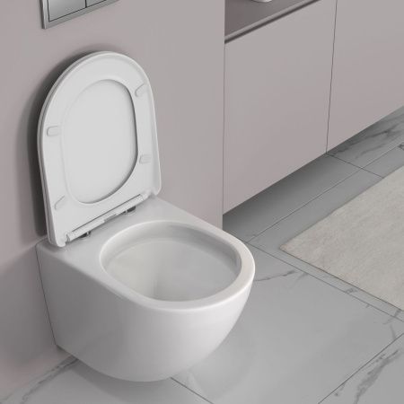 Унитаз подвесной Taliente Amato Tornado 3 AM55003 белый с сиденьем микролифт безободковый смыв торнадо