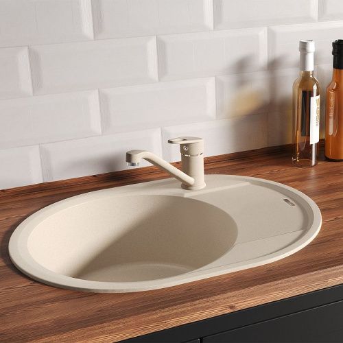 Кухонная мойка LeMark Lacha 620 9910054 62х47 цвет бежевый поверхность матовая - фото 3