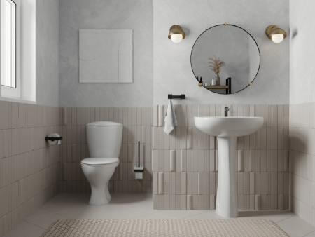 Унитаз-компакт напольный с бачком Santeri Версия 1P4033S0000BF белый с сиденьем каскадный смыв