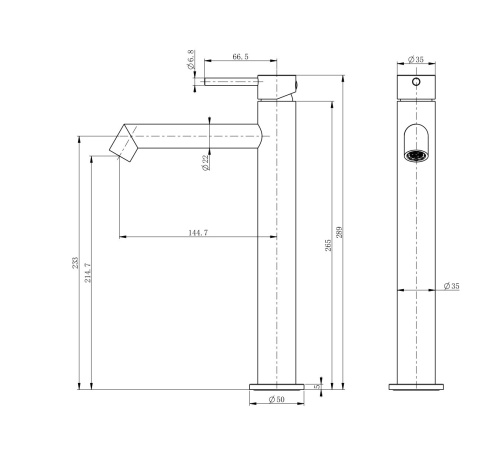Смеситель Wonzon & Woghand WW-H1064-MB на столешницу черный - фото 5