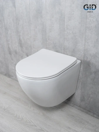 Унитаз подвесной Gid Tornado 62258Y белый с сиденьем микролифт безободковый смыв торнадо
