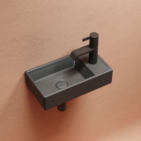 Раковина из сантехнического фарфора Ceramica Nova ELEMENT CN6051LMDH 40х20 подвесная цвет черный 1 отверстие под смеситель