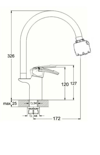 Смеситель для кухни D-Lin D157315-T на мойку хром - фото 2