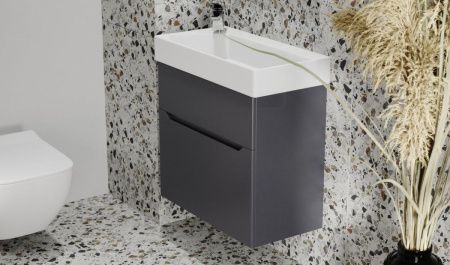 Тумба под раковину Jorno FOLK Folk.01.55/P/A/JR 50х30 подвесная цвет черный