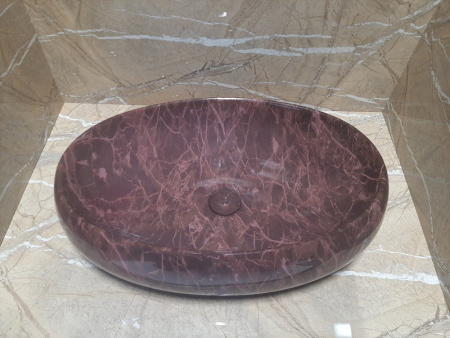 Раковина из санфаянса CeramaLux 168-1 62х41 накладная цвет красный