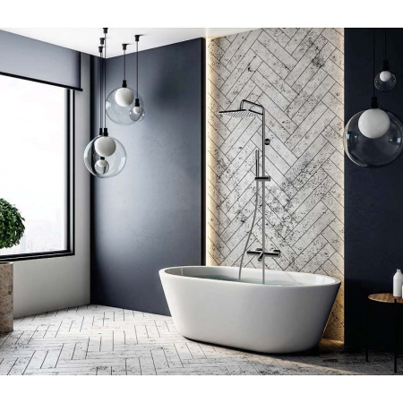 Душевая стойка Bossini Cosmo L10403.030_УЦ настенный цвет хром (мелкие царапины) с термостатом