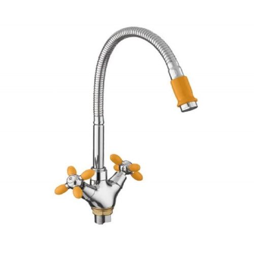 Смеситель для кухни Fashun A43127-9 на мойку хром/желтый - фото 2