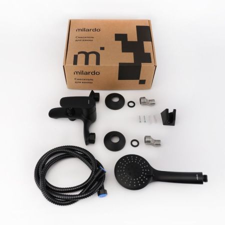 Смеситель для ванны Milardo Rora RORBL00M02 настенный черный