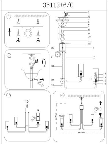 Люстра подвесная Newport 35100 35112+6/C - фото 2