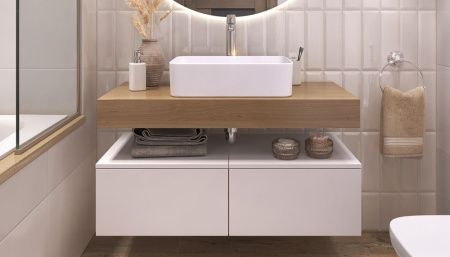 Тумба Velvex UNIT tpUNI.50.H27.Y-211 50х50 подвесная цвет белый