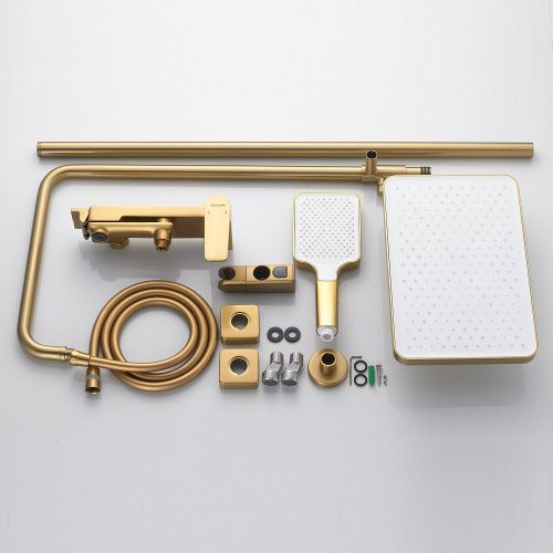 Душевая стойка Shevanik S4226G настенная цвет золотой сатин - фото 4