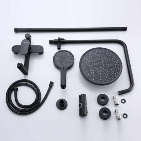 Душевая стойка Bond Circle B01-9188 настенная цвет черный матовый