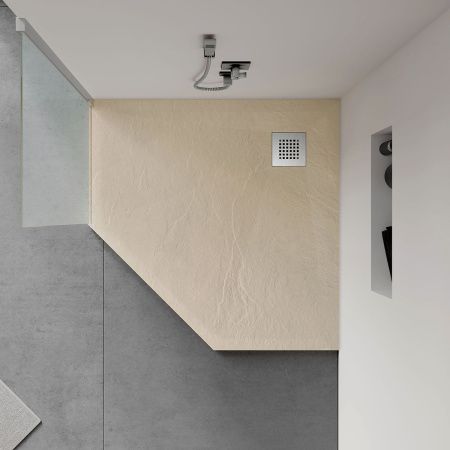 Душевой поддон из искусственного камня Vincea H25 VST-4SP9090C 90х90 бежевый