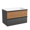 Тумба под раковину Sancos DELTA DL80GR 79х45х50 подвесная цвет дуб красный/графит