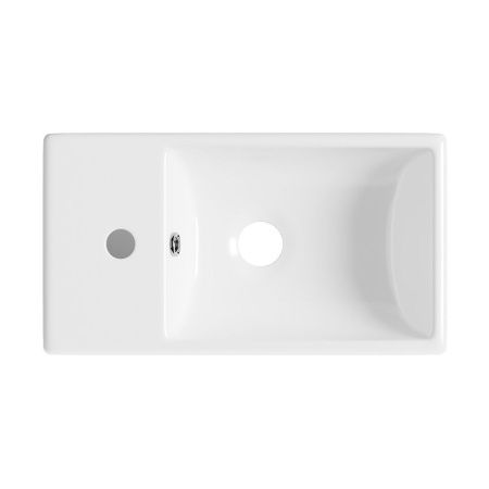 Раковина из сантехнического фарфора Wellsee WC Area 151802000 40х20 накладная цвет белый 1 отверстие под смеситель