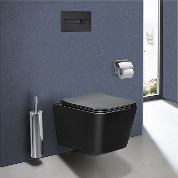 Унитаз подвесной Vincea Q-Line VT1-12MB черный матовый с сиденьем микролифт безободковый душевой смыв