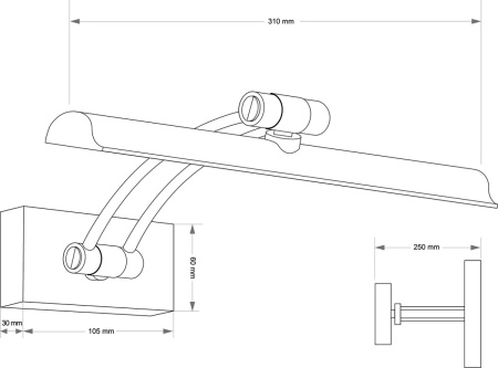 Бра Kutek Elve (Елве) ELV-PODS-1(P)380-KR
