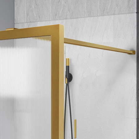 Душевая перегородка Vincea Walk in HP Art VSW-1HP110FLBG 110х200 стекло рифленое профиль золото брашированное