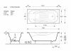 Ванна чугунная Vinsent Veron Aura VAU1707542-AS 170х75 пристенная прямоугольная с ножками