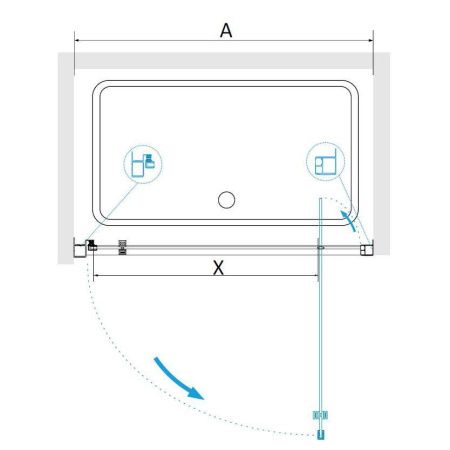 Душевая дверь RGW Passage 410810508-11 80х185 стекло прозрачное профиль хром