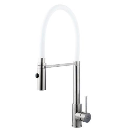 Смеситель для кухни Fashun A54111-8 на мойку белый/сатин