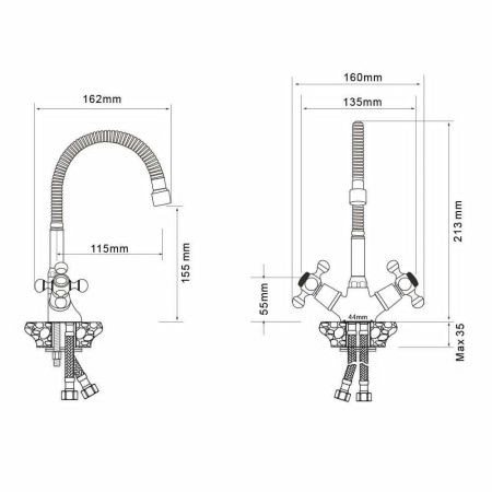 Смеситель для кухни WesnaArt Rassvet RAS02-180 на мойку хром