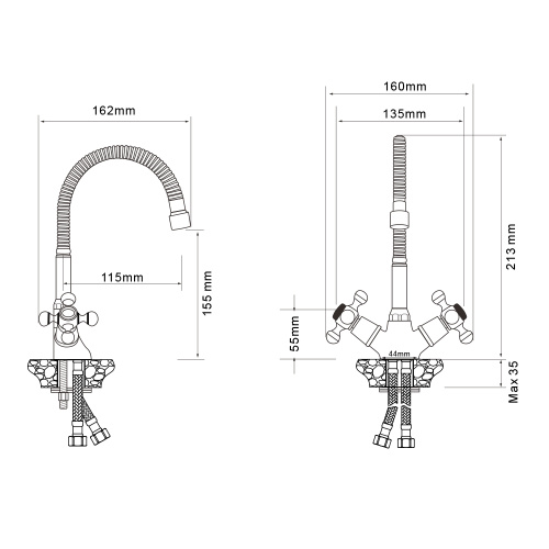 Смеситель для кухни WesnaArt Rassvet RAS02-180 на мойку хром - фото 2